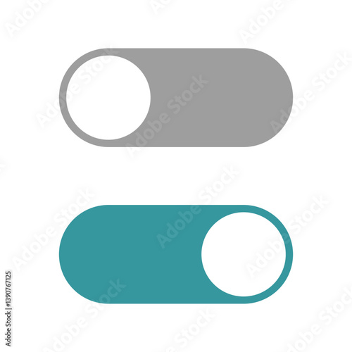 Free Download On and off push slider switches for User Interface isolated illustrations. Vector icons in flat style - GFXLoad