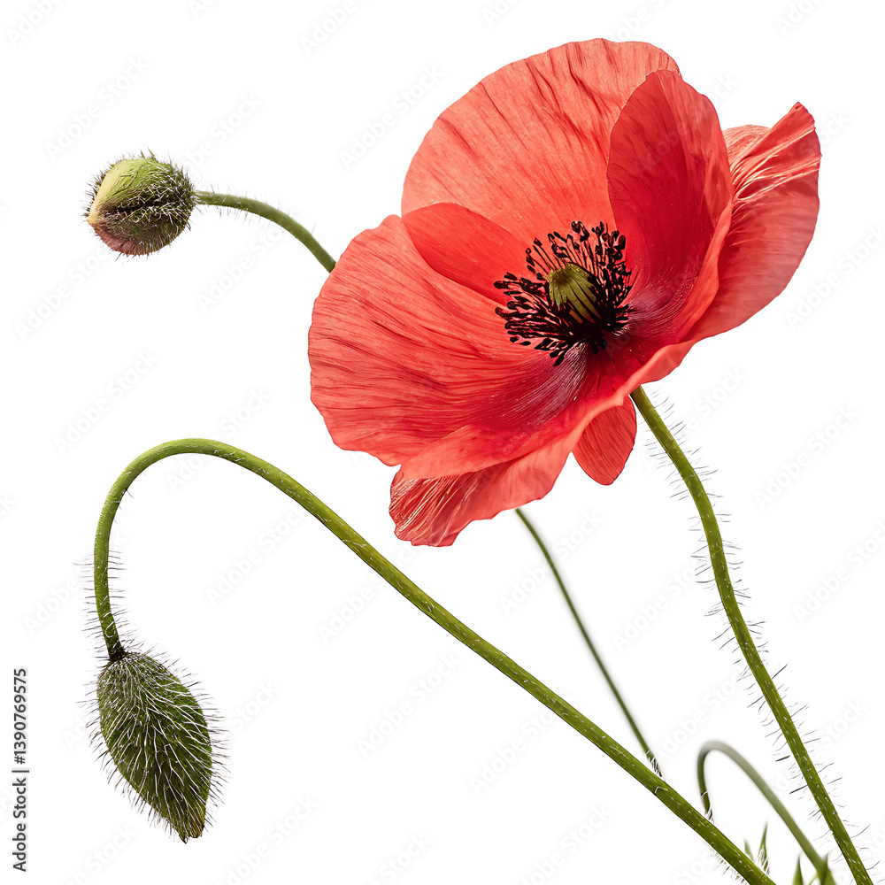 Flor da papoula, uso medicinal, Opioide. Botânica, estudo das flores e plantas. Ilustração para jardins, jardinagem, paisagistas e decoradores. Fundo branco ou transparente. Flor da papoula, uso medicinal, Opioide. Botânica, estudo das flores e plantas. Ilustração para jardins, jardinagem, paisagistas e decoradores. Fundo branco ou transparente.