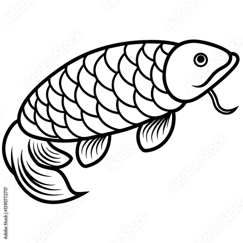 Minimal Anglerfish Vector Illustration on White Background