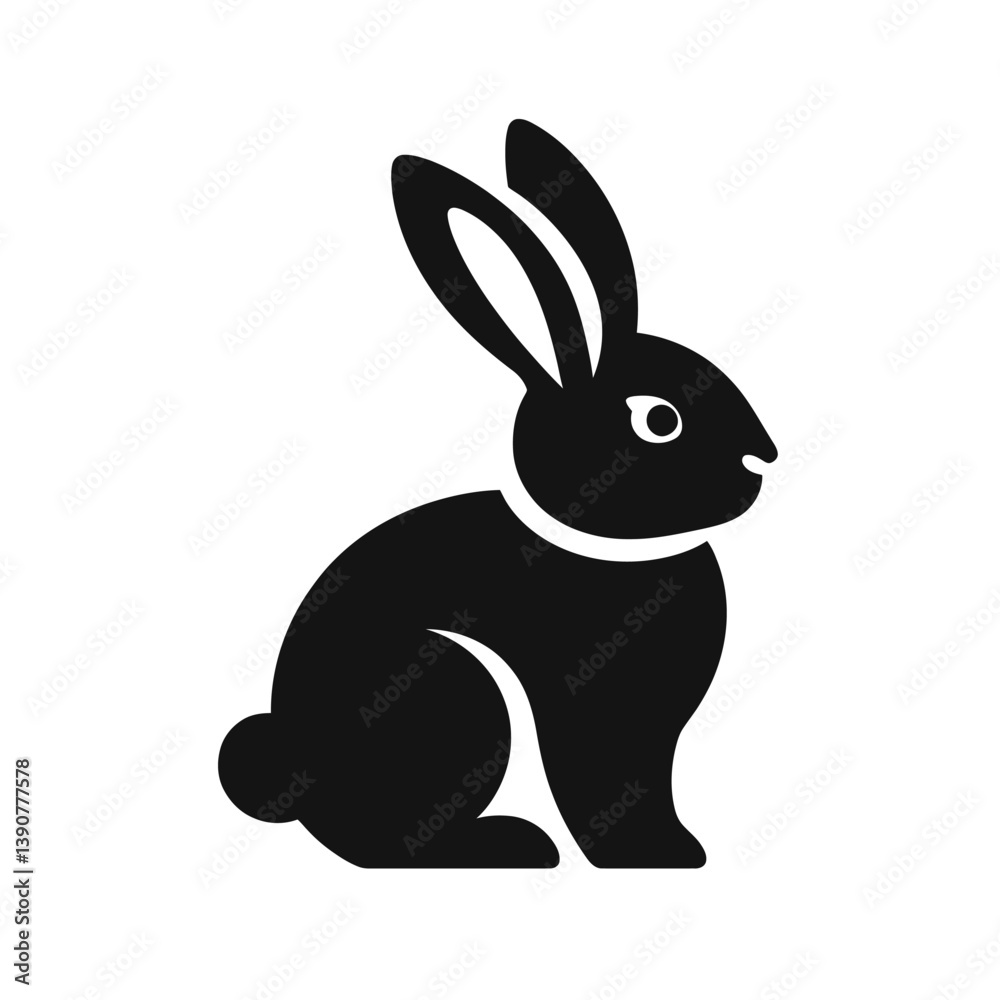 rabbit silhouette icon clipart image isolated on white background rabbit silhouette icon clipart image isolated on white background