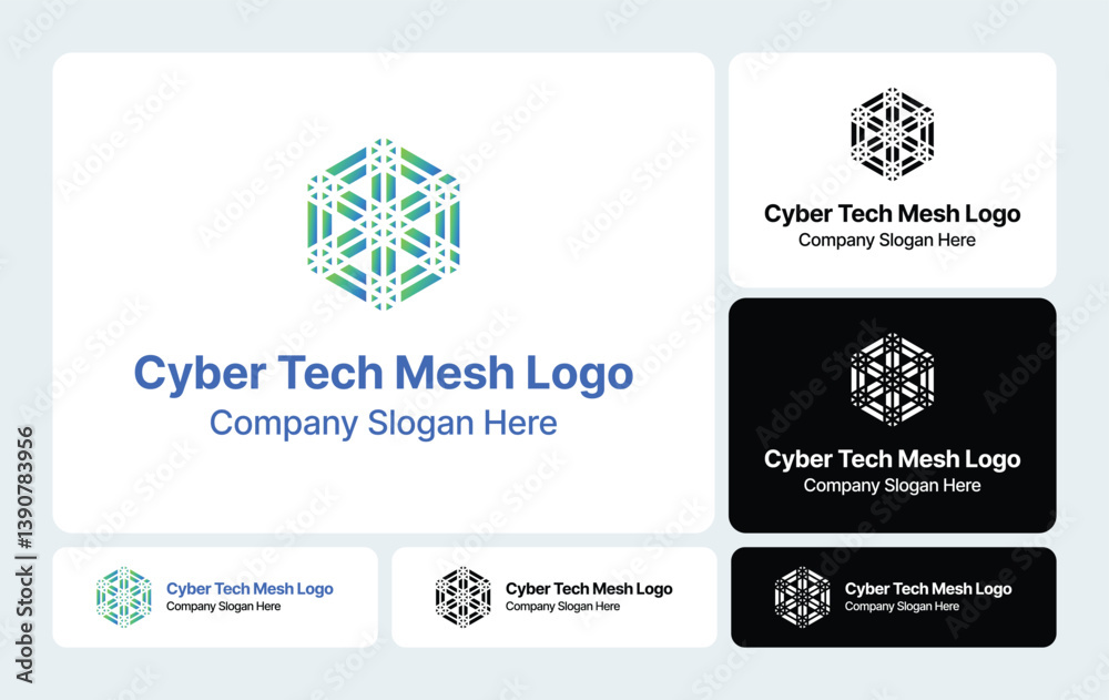 Naklejka premium Cyber Tech Mesh Logo