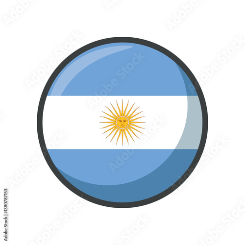 Vector image of the Argentine flag icon with a white background