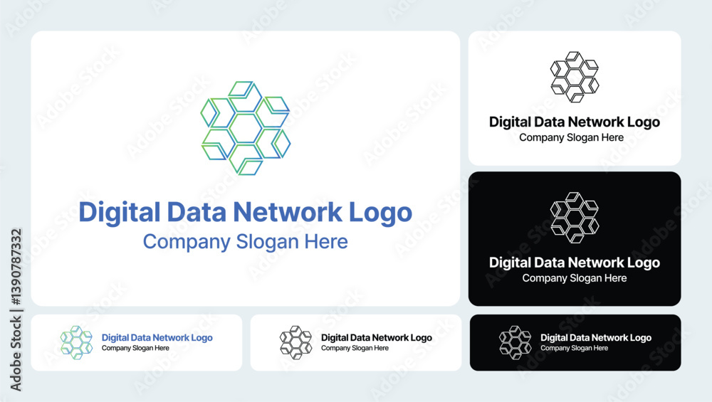 Obraz premium Digital Data Network Logo Design - Modern and Connected