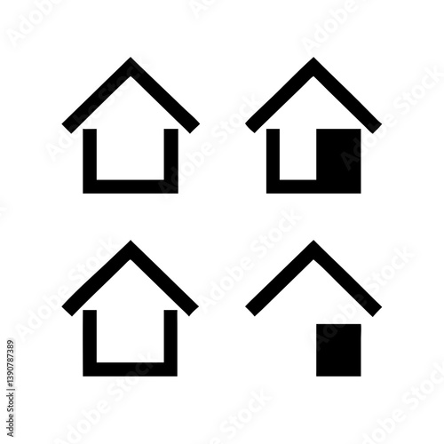Houses icons set. Real estate. Web home icon for apps and websites. Collection home icons. House symbol. Set of Houses Icons or symbols Vector fully editable file.