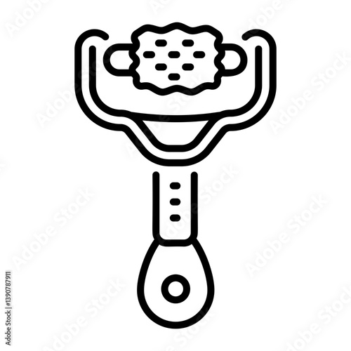 A linear style icon of a facial roller 