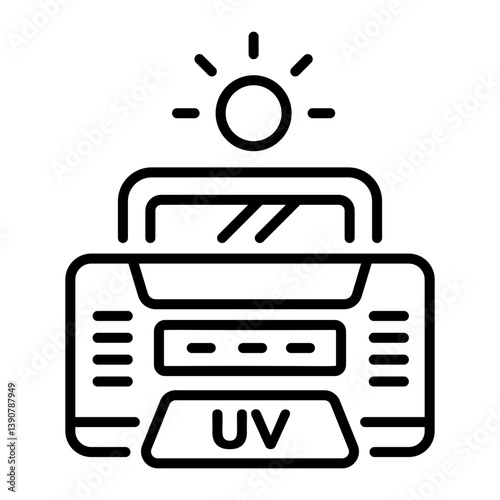 A uv machine icon in linear style 