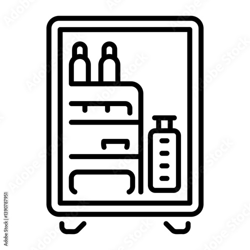 A linear style icon of a beauty fridge 