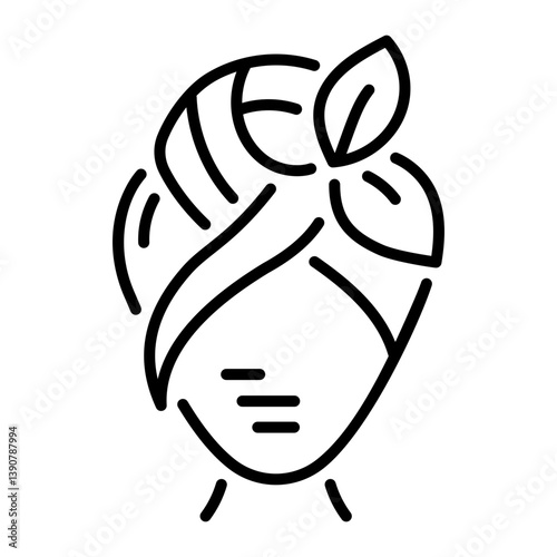 Head towel wrap icon in linear style 