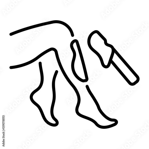 A linear style icon of leg waxing 