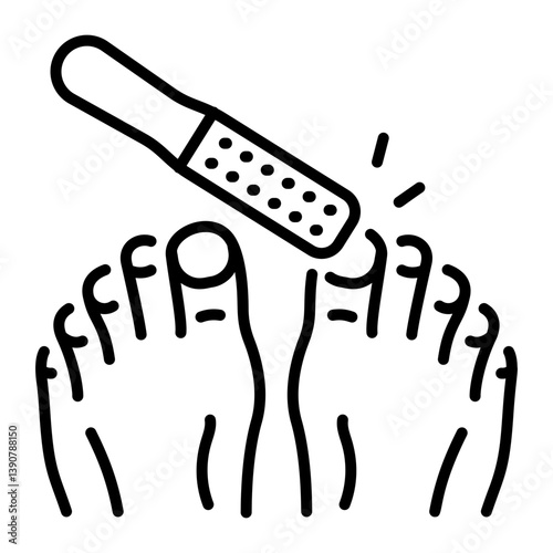 A linear style icon of pedicure treatment 