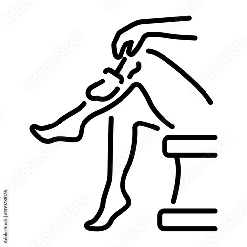 A linear icon showing a beauty hair removal treatment 