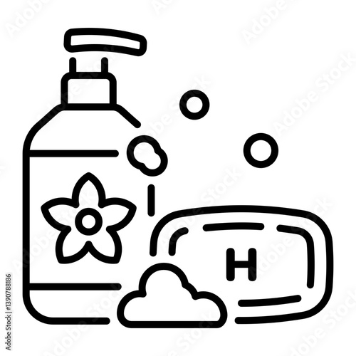 A linear style icon of a beauty soap 
