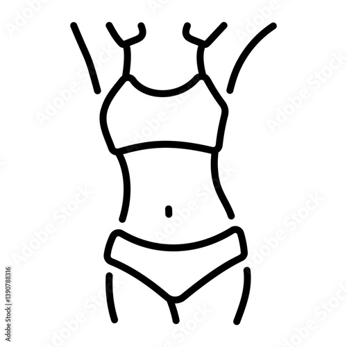 A linear style icon of a slim belly character 