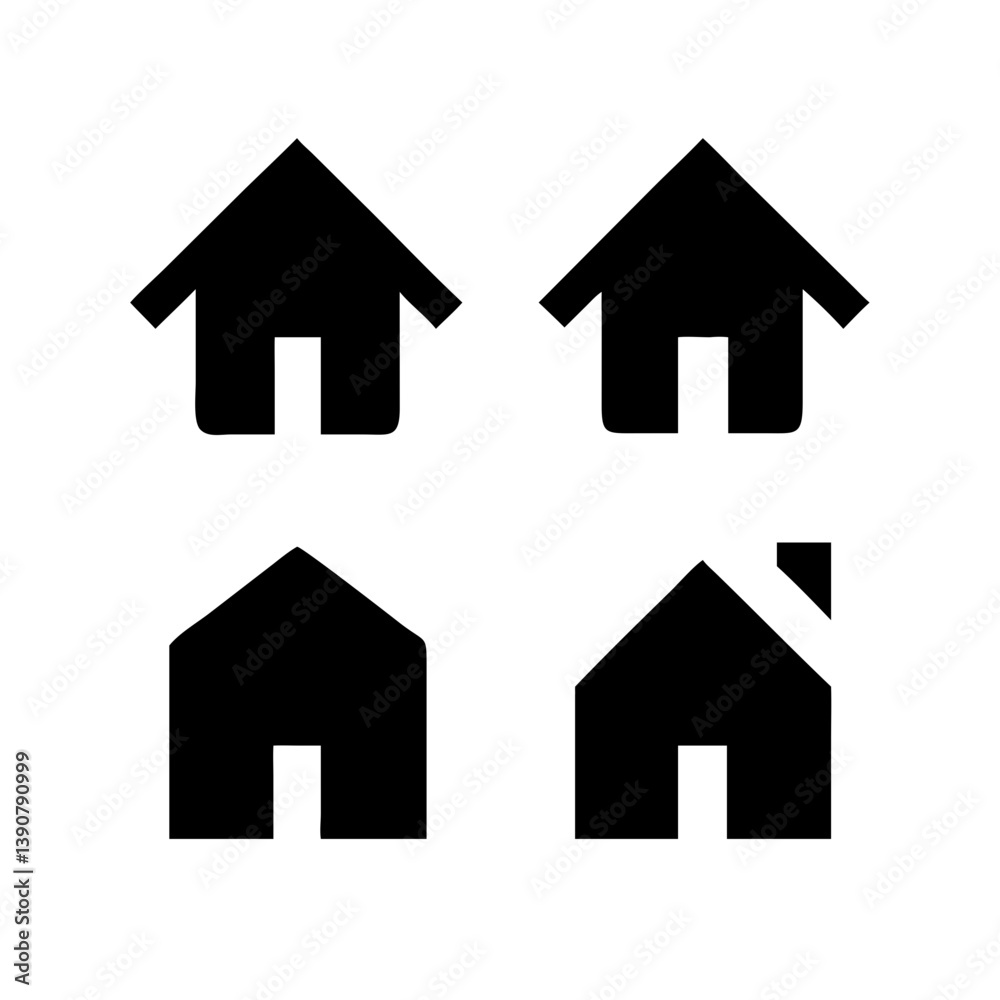 Simple house symbol. Smart home icon collection. Main page pictogram in filled, thin line, outline editable Stroke. House, Technology, Wireless. Professional vector icon. 

