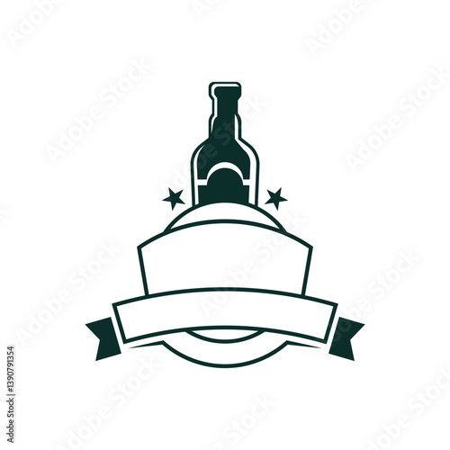 Logo design of a retro vintage emblem featuring whiskey-themed elements, such as bottles, barrels, or ornate typography—evoking a classic distillery or bar feel.

