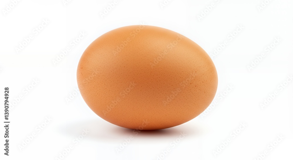 Single Brown Egg Isolated on White Background for Food Photography Single Brown Egg Isolated on White Background for Food Photography
