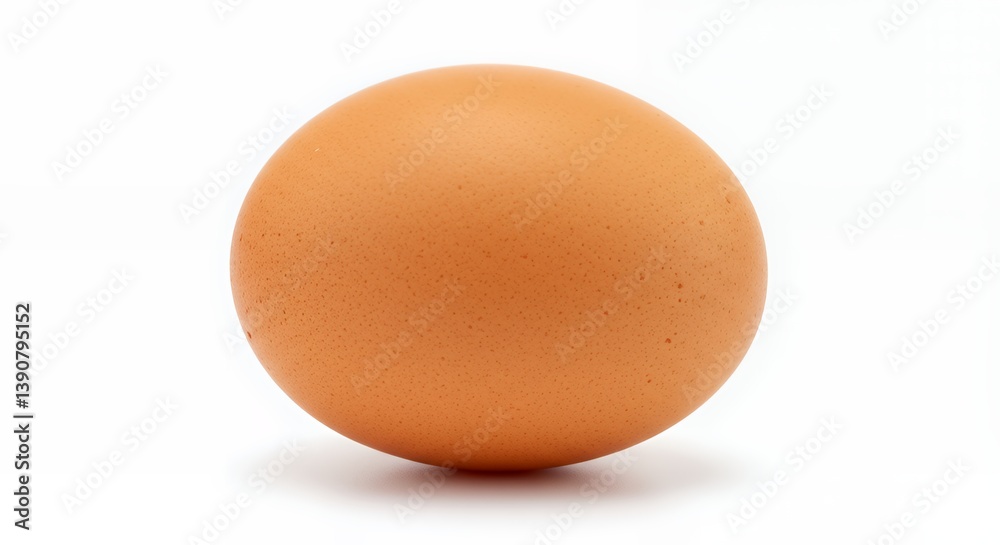 Single Brown Egg Isolated on White Background for Food Photography Single Brown Egg Isolated on White Background for Food Photography