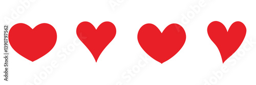 Heart, love, romance or valentine's day red heart. Heart vector icons. Artistic red heart love symbols isolated editable vector. Vector Illustration .EPS 10 .