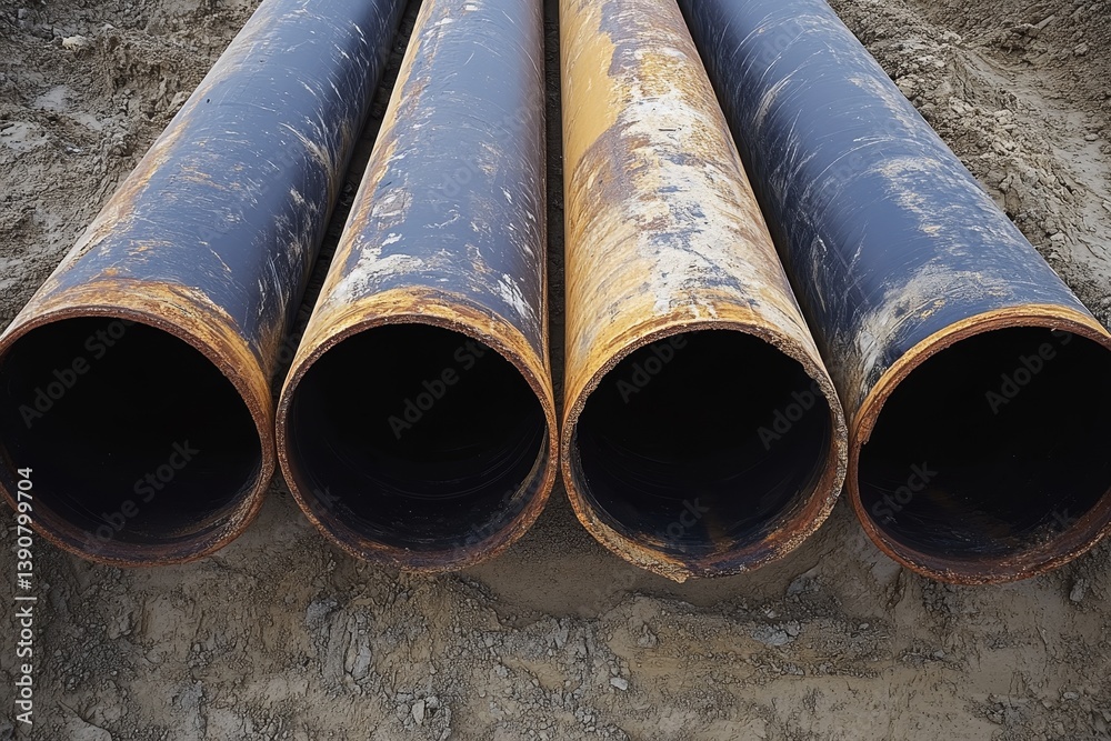 waste water pours out of pipes