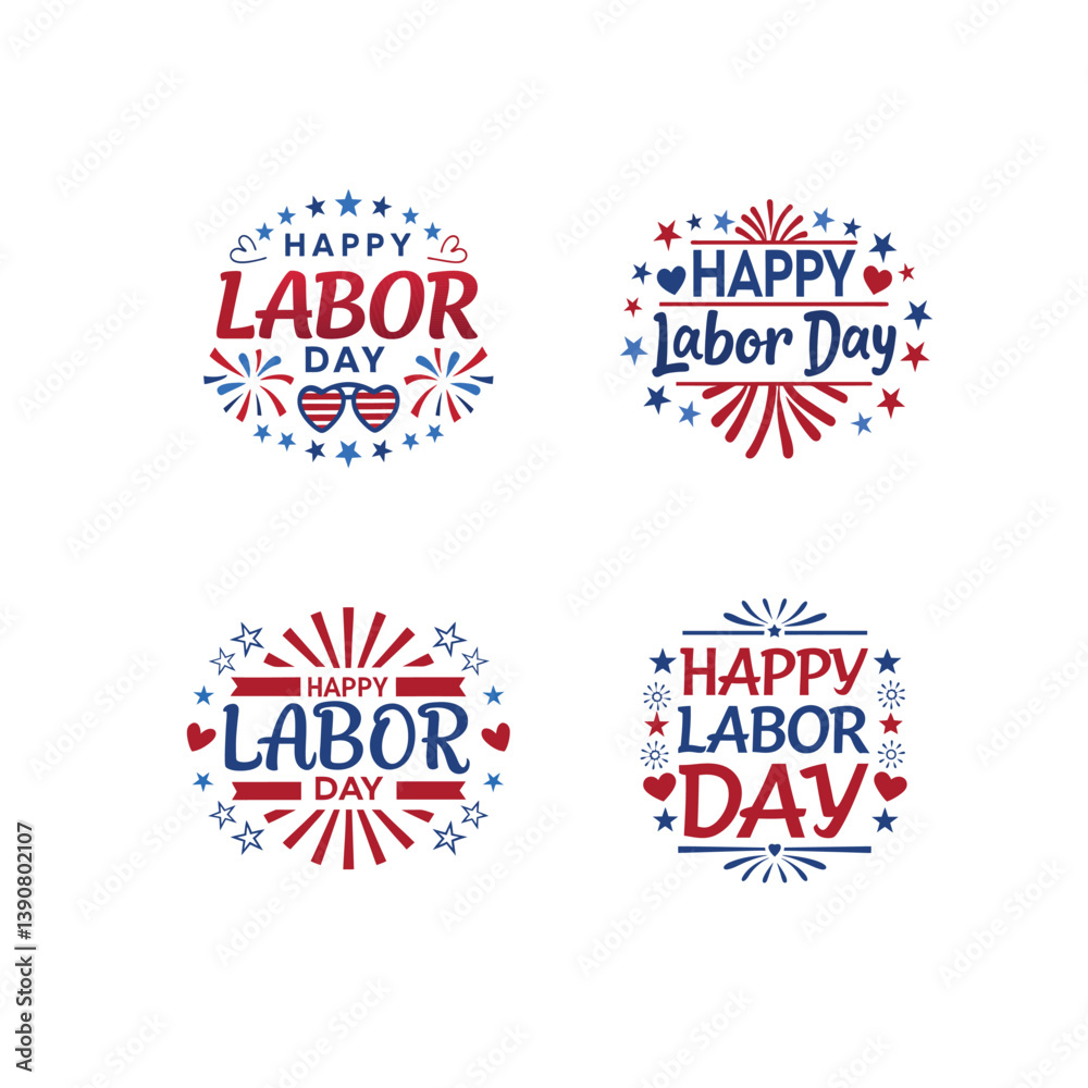 Obraz premium Vintage Made in USA stamp set illustration featuring quality labels and a retro design.