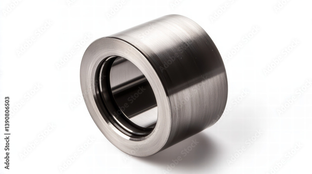Precision Cylinder: A close-up shot of a flawlessly engineered, shiny metallic cylinder, emphasizing its sleek design and industrial aesthetic. Precision Cylinder: A close-up shot of a flawlessly engineered, shiny metallic cylinder, emphasizing its sleek design and industrial aesthetic.