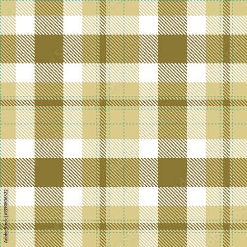 Rustic beige Seamless Tartan with Mellow tea accents Fabric Design