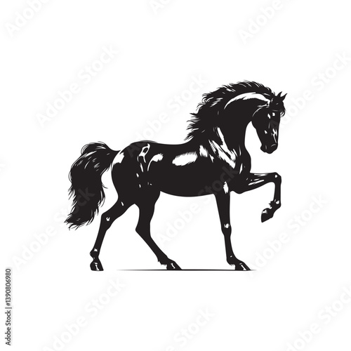 A vector illustration of a horse, perfect for animal-themed designs, nature projects, and creative work. Ideal for educational materials and artistic projects showcasing this majestic creature.