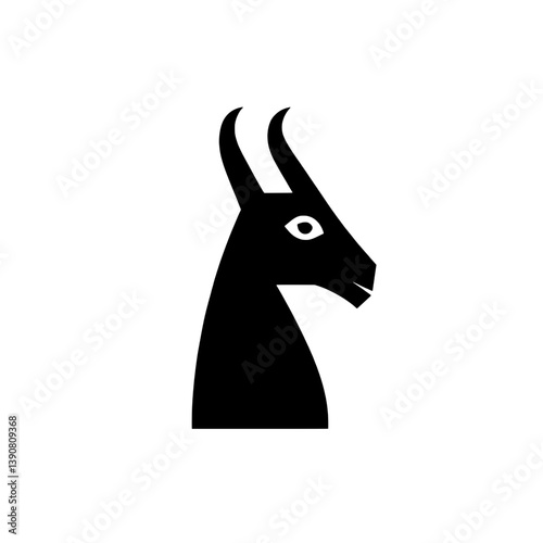 Minimalist logo featuring a stylized black goat head icon with modern design elements
