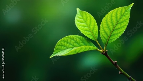 Wallpaper Mural Leafy green branch with smooth trunk and roots, botanical, natural Torontodigital.ca