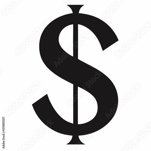 dollar sign isolated on white