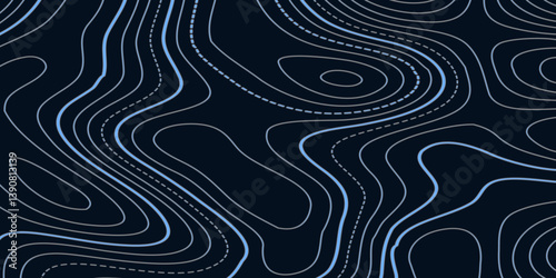Premium Abstract Topographic Design Featuring Sleek, Flowing Lines on a Dark Canvas, Merging the Beauty of Nature with the Precision of Modern Minimalist Aesthetic

