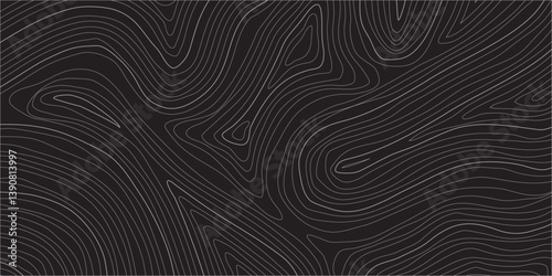 Abstract Wavy Line Map Design with Luxurious Contour Detailing on a Dark Background, Merging Geography-Inspired Minimalism with Modern Aesthetic Sensibilities

