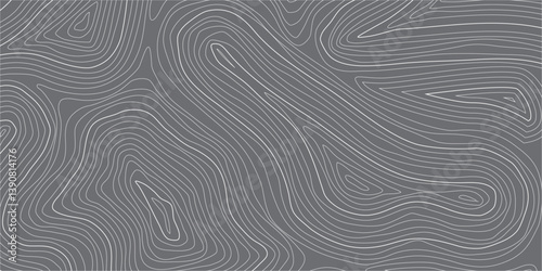 Abstract Contour Map Illustration with Gentle White Wave Lines: A Topographic-Inspired Vector Design Evoking Elevation, Depth, and Natural Terrain Forms