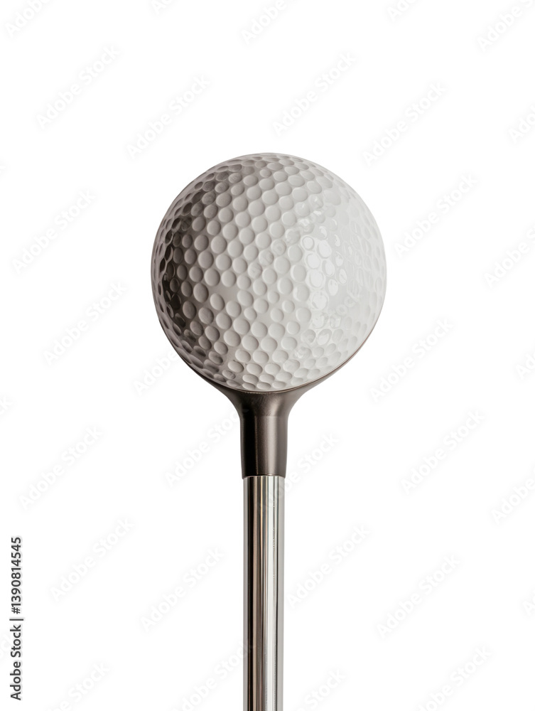 Golf ball on tee outdoor golf course cut out background image bright natural light close-up perspective Golf ball on tee outdoor golf course cut out background image bright natural light close-up perspective