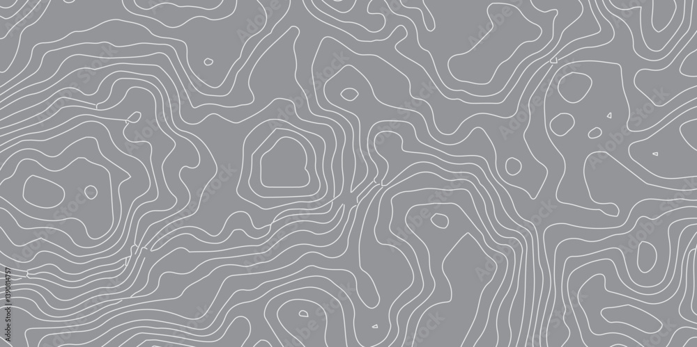 Abstract Wavy Topographic Contour Map Design Featuring Smooth White Line Patterns Over a Minimal Background, Representing Elevation and Natural Flow in a Modern Geographical Style