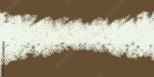 Abstract Geometric brown Frame Grunge Texture With Halftone Pattern Design In Black Background