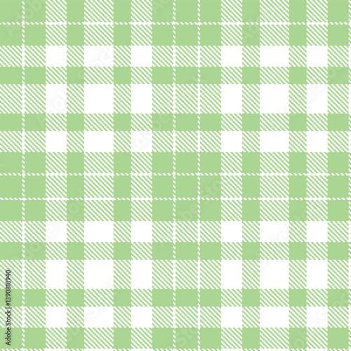 Deep washed out green Tartan patterns fabric texture. Contemporary Dusky white Seamless Tartan