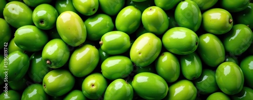 Wallpaper Mural Top view of full frame background of many green fresh olives scattered at plant,  agriculture,  Mediterranean Torontodigital.ca