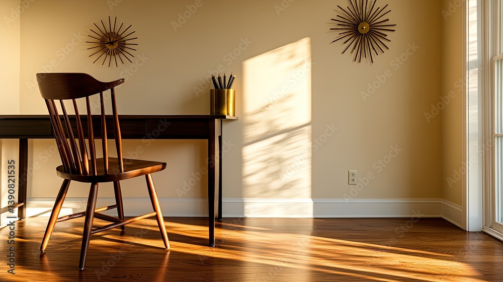 A home office with clean