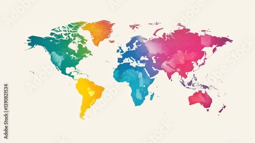 World map. Modern color map. Silhouette map.	