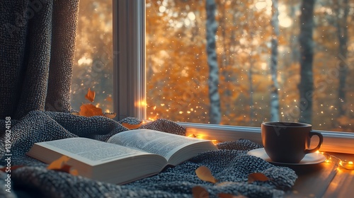 Fototapeta Naklejka Na Ścianę i Meble -  Warm blanket book retreat pictures