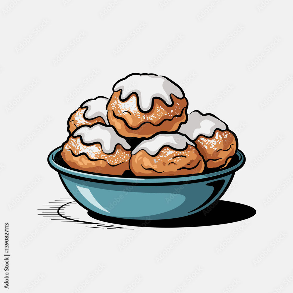 Zeppole Italian Fried Dough with Powdered Sugar Topping Zeppole Italian Fried Dough with Powdered Sugar Topping