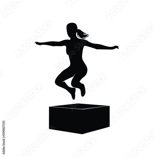 aerobics, dance, fitness, group workout, exercise, silhouette, cardio, women, choreography, team, synchronized, active, gym class, healthy, movement, jumping, coordination, energy, black silhouette, s