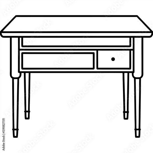 wooden table isolated on white