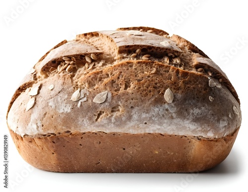 sourdough bread isolated on white background. homemade baked food
 photo