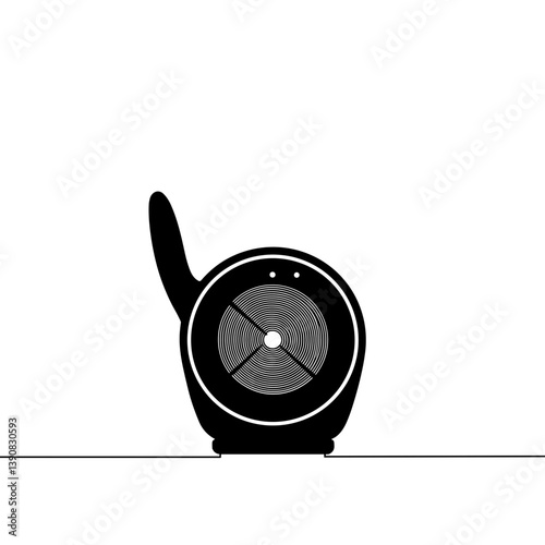 Baby Monitor Design with Record Player Aesthetic on White Background  