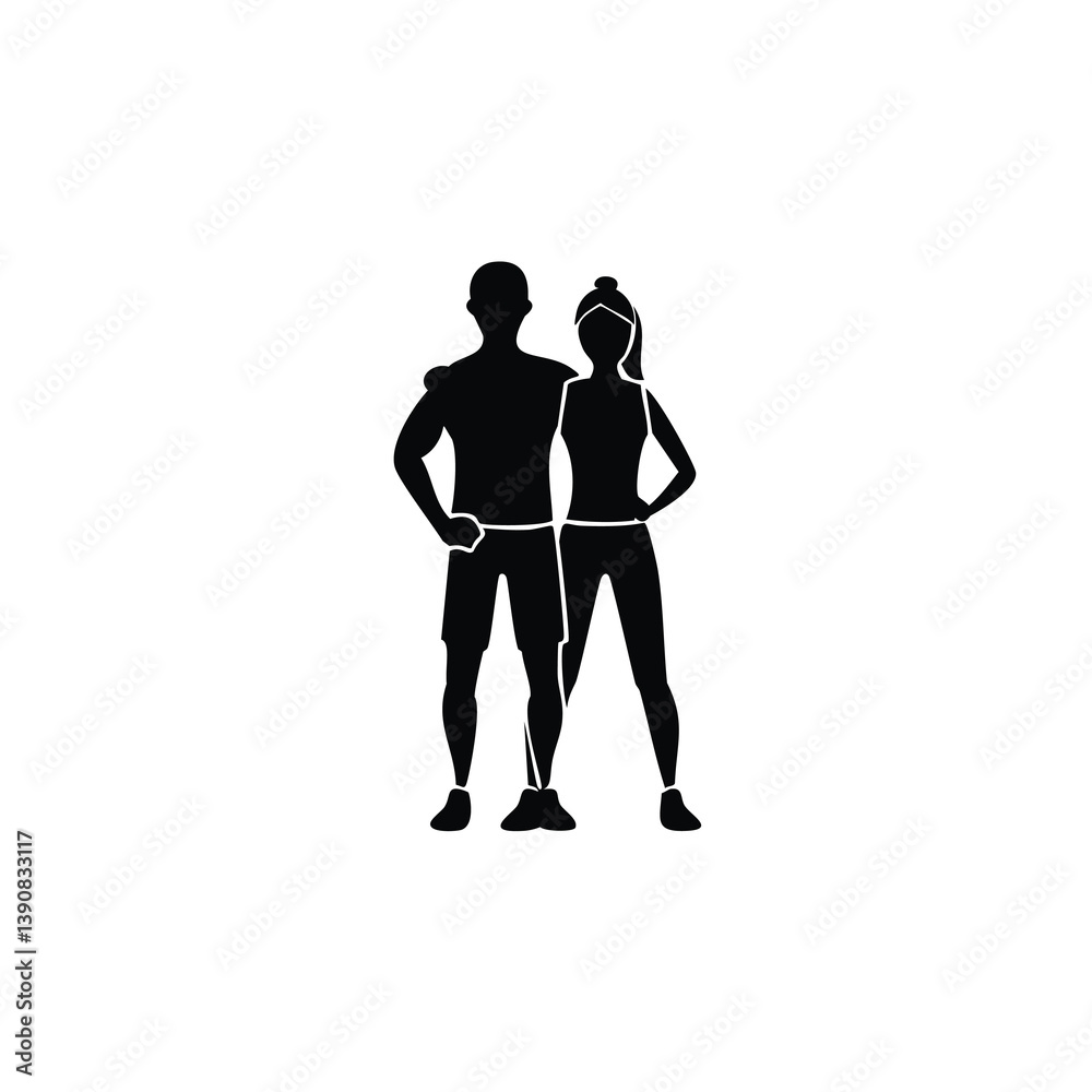 Fototapeta premium running, jogging, cardio, couple, exercise, movement, silhouette, teamwork, outdoor fitness, healthy lifestyle, fitness couple, active, morning run, sport, marathon, training, healthy heart, man 