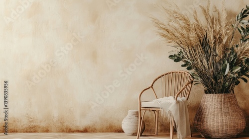 Rustic, earthy, neutral interior design