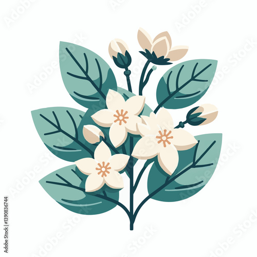 blossom, floral, jasmine, flower, spring, plant, nature, bloom, beautiful, white, beauty, fresh, garden, natural, background, flora, petal, blooming, summer, aroma, flowers, isolated, bud, decorative,