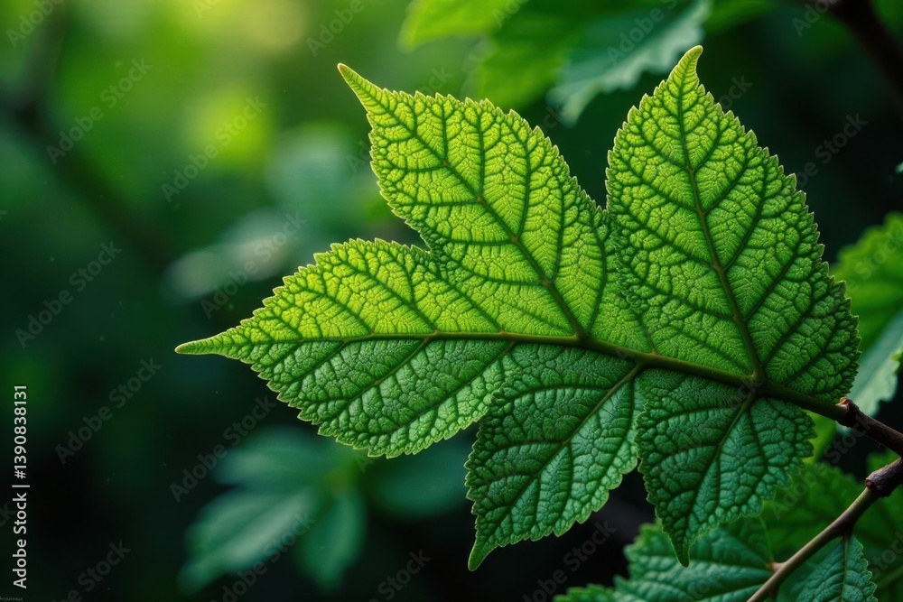Nature's intricate leaf vein network showcasing fractal patterns , science, complex, botanical Nature's intricate leaf vein network showcasing fractal patterns , science, complex, botanical